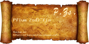 Pflum Zsófia névjegykártya